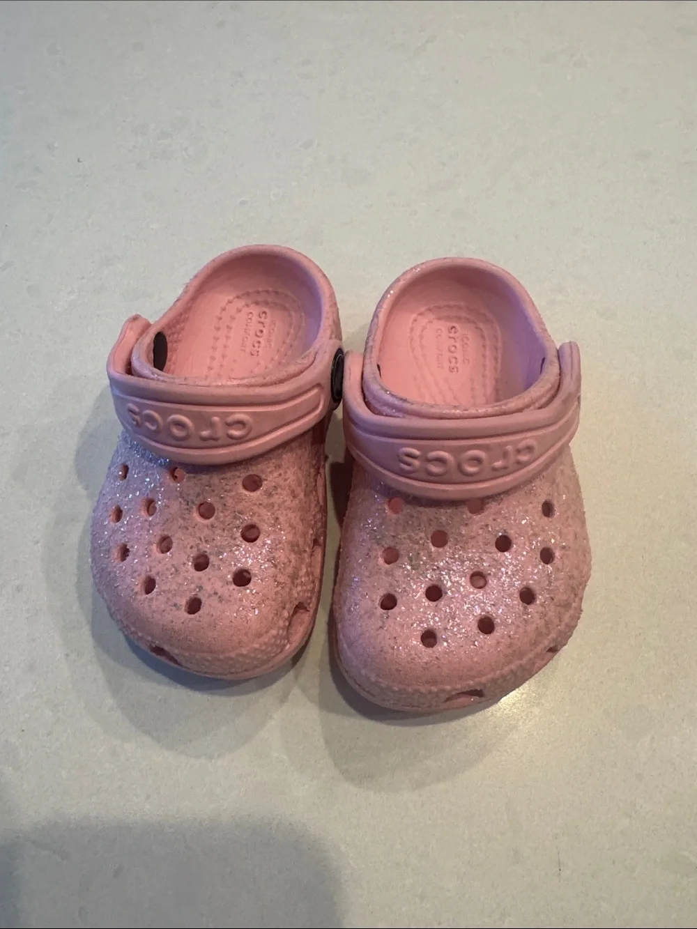 CROCS Kids' Glitter Clog in Light Pink